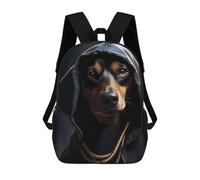 sinyumoney 3D Printed Children's School Backpack Stylish Dog in Hoodie Artwork Book Bags High Capacity Travel School Bags for Kids/Students/Adults 17inch