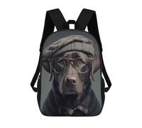 sinyumoney 3D Printed Children's School Backpack Stylish Dog Portrait -3 Book Bags High Capacity Travel School Bags for Kids/Students/Adults 17inch