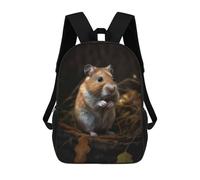 sinyumoney 3D Printed Children's School Backpack Sweet Hamster Book Bags High Capacity Travel School Bags for Kids/Students/Adults 17inch