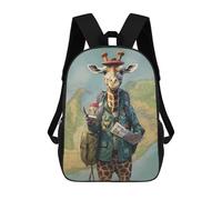 sinyumoney 3D Printed Children's School Backpack Travel Guide Giraffe Book Bags High Capacity Travel School Bags for Kids/Students/Adults 17inch
