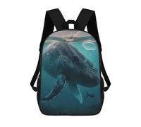 sinyumoney 3D Printed Children's School Backpack Whale Animal Sea Book Bags High Capacity Travel School Bags for Kids/Students/Adults 17inch