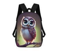 sinyumoney 3D Printed Children's School Backpack Whimsical Owl Artwork Book Bags High Capacity Travel School Bags for Kids/Students/Adults 17inch