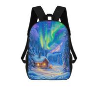 sinyumoney 3D Printed Children's School Backpack Winter Wonderland Cabin Book Bags High Capacity Travel School Bags for Kids/Students/Adults 17inch