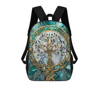 sinyumoney 3D Printed Children's School Backpack Yggdrasil Tree of Life Book Bags High Capacity Travel School Bags for Kids/Students/Adults 17inch
