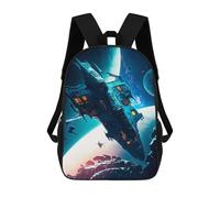 sinyumoney 3D Printed Children's School Bags Ancient Spacecraft Backpack Travel Lightweight Backpack Book Bags Kids Boys Girls School Bag 17inch