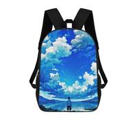 sinyumoney 3D Printed Children's School Bags Beautiful Sky Boy Backpack Travel Lightweight Backpack Book Bags Kids Boys Girls School Bag 17inch