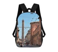 sinyumoney 3D Printed Children's School Bags Bologna City Backpack Travel Lightweight Backpack Book Bags Kids Boys Girls School Bag 17inch