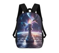 sinyumoney 3D Printed Children's School Bags Chess King Cosmic Battle Backpack Travel Lightweight Backpack Book Bags Kids Boys Girls School Bag 17inch