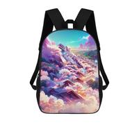 sinyumoney 3D Printed Children's School Bags Cloudy Mountain Paradise Backpack Travel Lightweight Backpack Book Bags Kids Boys Girls School Bag 17inch