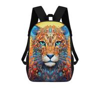sinyumoney 3D Printed Children's School Bags Colorful Abstract Lion Portrait Backpack Travel Lightweight Backpack Book Bags Kids Boys Girls School Bag 17inch
