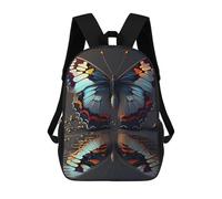 sinyumoney 3D Printed Children's School Bags Colorful Butterfly Reflections Backpack Travel Lightweight Backpack Book Bags Kids Boys Girls School Bag 17inch