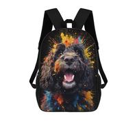 sinyumoney 3D Printed Children's School Bags Colorful Dog Portrait Backpack Travel Lightweight Backpack Book Bags Kids Boys Girls School Bag 17inch