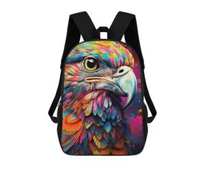 sinyumoney 3D Printed Children's School Bags Colorful Eagle Portrait-16 Backpack Travel Lightweight Backpack Book Bags Kids Boys Girls School Bag 17inch