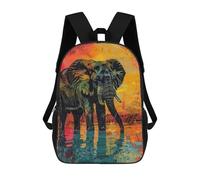 sinyumoney 3D Printed Children's School Bags Colorful Elephant Art Print-5 Backpack Travel Lightweight Backpack Book Bags Kids Boys Girls School Bag 17inch
