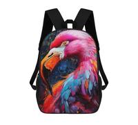 sinyumoney 3D Printed Children's School Bags Colorful Flamingo Artwork-2 Backpack Travel Lightweight Backpack Book Bags Kids Boys Girls School Bag 17inch