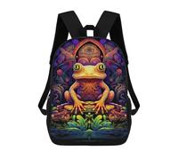 sinyumoney 3D Printed Children's School Bags Colorful Frog Art Print Backpack Travel Lightweight Backpack Book Bags Kids Boys Girls School Bag 17inch