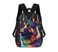 sinyumoney 3D Printed Children's School Bags Colorful Wolf Portrait-30 Backpack Travel Lightweight Backpack Book Bags Kids Boys Girls School Bag 17inch
