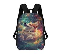 sinyumoney 3D Printed Children's School Bags Cosmic Corgi Adventure-6 Backpack Travel Lightweight Backpack Book Bags Kids Boys Girls School Bag 17inch