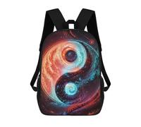 sinyumoney 3D Printed Children's School Bags Cosmic Yin-Yang Spiral Backpack Travel Lightweight Backpack Book Bags Kids Boys Girls School Bag 17inch
