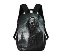 sinyumoney 3D Printed Children's School Bags Dark Reaper's Domain Backpack Travel Lightweight Backpack Book Bags Kids Boys Girls School Bag 17inch