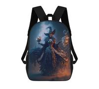 sinyumoney 3D Printed Children's School Bags Dark Sorceress in Flames Backpack Travel Lightweight Backpack Book Bags Kids Boys Girls School Bag 17inch