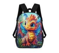 sinyumoney 3D Printed Children's School Bags Dragon in Fantasy Forest Backpack Travel Lightweight Backpack Book Bags Kids Boys Girls School Bag 17inch
