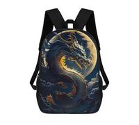sinyumoney 3D Printed Children's School Bags Dragon Moonlit Sky -28 Backpack Travel Lightweight Backpack Book Bags Kids Boys Girls School Bag 17inch