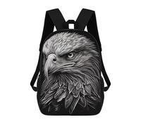 sinyumoney 3D Printed Children's School Bags Eagle Portrait Artwork Backpack Travel Lightweight Backpack Book Bags Kids Boys Girls School Bag 17inch