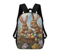 sinyumoney 3D Printed Children's School Bags Easter Basket with Bunnies Backpack Travel Lightweight Backpack Book Bags Kids Boys Girls School Bag 17inch