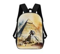 sinyumoney 3D Printed Children's School Bags Egyptian Pyramids in Water Backpack Travel Lightweight Backpack Book Bags Kids Boys Girls School Bag 17inch