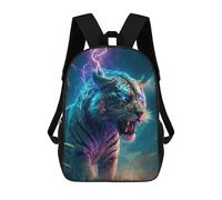 sinyumoney 3D Printed Children's School Bags Electric Tiger Roar -1 Backpack Travel Lightweight Backpack Book Bags Kids Boys Girls School Bag 17inch