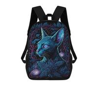 sinyumoney 3D Printed Children's School Bags Enchanted Sphynx Portrait Backpack Travel Lightweight Backpack Book Bags Kids Boys Girls School Bag 17inch