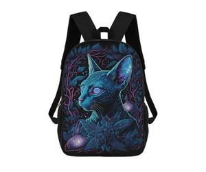 sinyumoney 3D Printed Children's School Bags Enchanted Sphynx Portrait Backpack Travel Lightweight Backpack Book Bags Kids Boys Girls School Bag 17inch