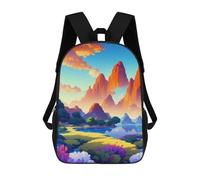 sinyumoney 3D Printed Children's School Bags Enchanted Valley Serenity Backpack Travel Lightweight Backpack Book Bags Kids Boys Girls School Bag 17inch