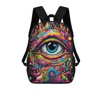 sinyumoney 3D Printed Children's School Bags Eye Artwork Backpack Travel Lightweight Backpack Book Bags Kids Boys Girls School Bag 17inch