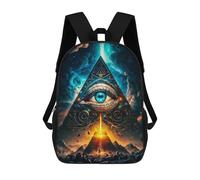 sinyumoney 3D Printed Children's School Bags Eye of The Pyramid Backpack Travel Lightweight Backpack Book Bags Kids Boys Girls School Bag 17inch