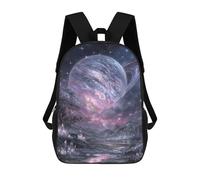 sinyumoney 3D Printed Children's School Bags Fantasy Alien Planet Landscape Backpack Travel Lightweight Backpack Book Bags Kids Boys Girls School Bag 17inch