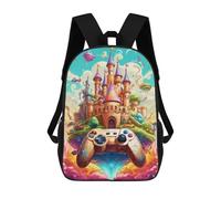 sinyumoney 3D Printed Children's School Bags Fantasy Castle Adventure Backpack Travel Lightweight Backpack Book Bags Kids Boys Girls School Bag 17inch