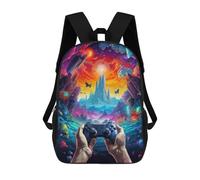 sinyumoney 3D Printed Children's School Bags Fantasy Game Controller -14 Backpack Travel Lightweight Backpack Book Bags Kids Boys Girls School Bag 17inch