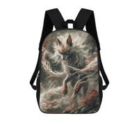 sinyumoney 3D Printed Children's School Bags Fox Spirit Mystical Artwork Backpack Travel Lightweight Backpack Book Bags Kids Boys Girls School Bag 17inch