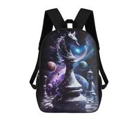 sinyumoney 3D Printed Children's School Bags Galactic Chess Fantasy Backpack Travel Lightweight Backpack Book Bags Kids Boys Girls School Bag 17inch