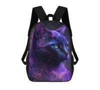 sinyumoney 3D Printed Children's School Bags Galactic Feline Majesty -6 Backpack Travel Lightweight Backpack Book Bags Kids Boys Girls School Bag 17inch