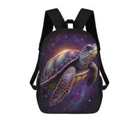 sinyumoney 3D Printed Children's School Bags Galactic Turtle Art Print-3 Backpack Travel Lightweight Backpack Book Bags Kids Boys Girls School Bag 17inch