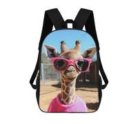 sinyumoney 3D Printed Children's School Bags Giraffe with Sunglasses And Sweater Backpack Travel Lightweight Backpack Book Bags Kids Boys Girls School Bag 17inch