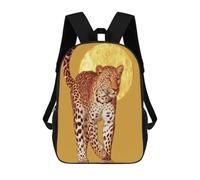sinyumoney 3D Printed Children's School Bags Golden Leopard Sunset Backpack Travel Lightweight Backpack Book Bags Kids Boys Girls School Bag 17inch