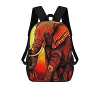 sinyumoney 3D Printed Children's School Bags Golden Mandala Elephant Art Backpack Travel Lightweight Backpack Book Bags Kids Boys Girls School Bag 17inch