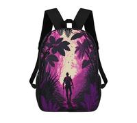 sinyumoney 3D Printed Children's School Bags Jungle Journey Backpack Travel Lightweight Backpack Book Bags Kids Boys Girls School Bag 17inch