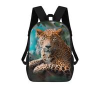 sinyumoney 3D Printed Children's School Bags Leopard in Lush Jungle Backpack Travel Lightweight Backpack Book Bags Kids Boys Girls School Bag 17inch