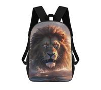 sinyumoney 3D Printed Children's School Bags Lion in Water-4 Backpack Travel Lightweight Backpack Book Bags Kids Boys Girls School Bag 17inch