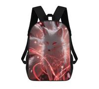 sinyumoney 3D Printed Children's School Bags Magical Fox with Red Eyes Backpack Travel Lightweight Backpack Book Bags Kids Boys Girls School Bag 17inch